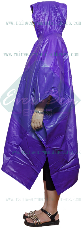 PVC waterproof poncho womens-Purple rain ponchos for women